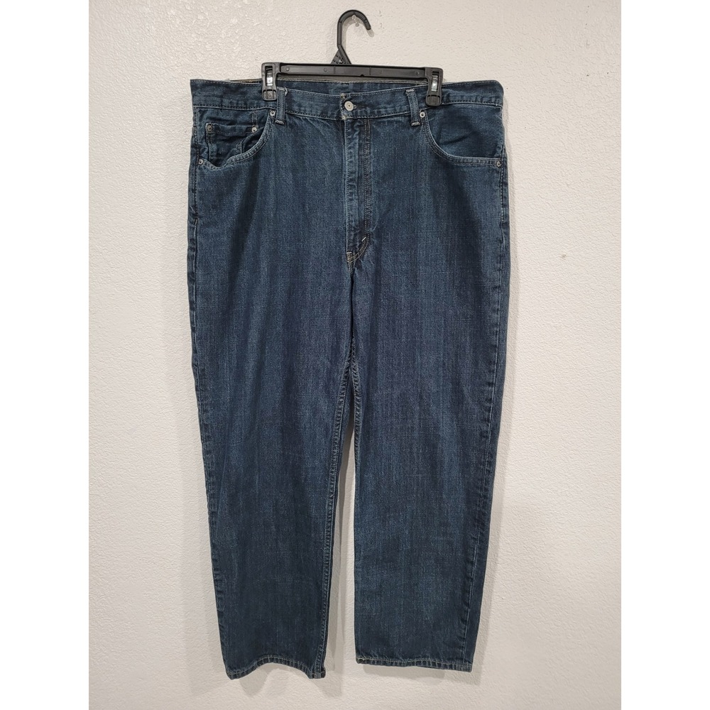 Levis 550 Relaxed Fit Jeans Mens 42x32 Dark Wash Blue Denim #10‎